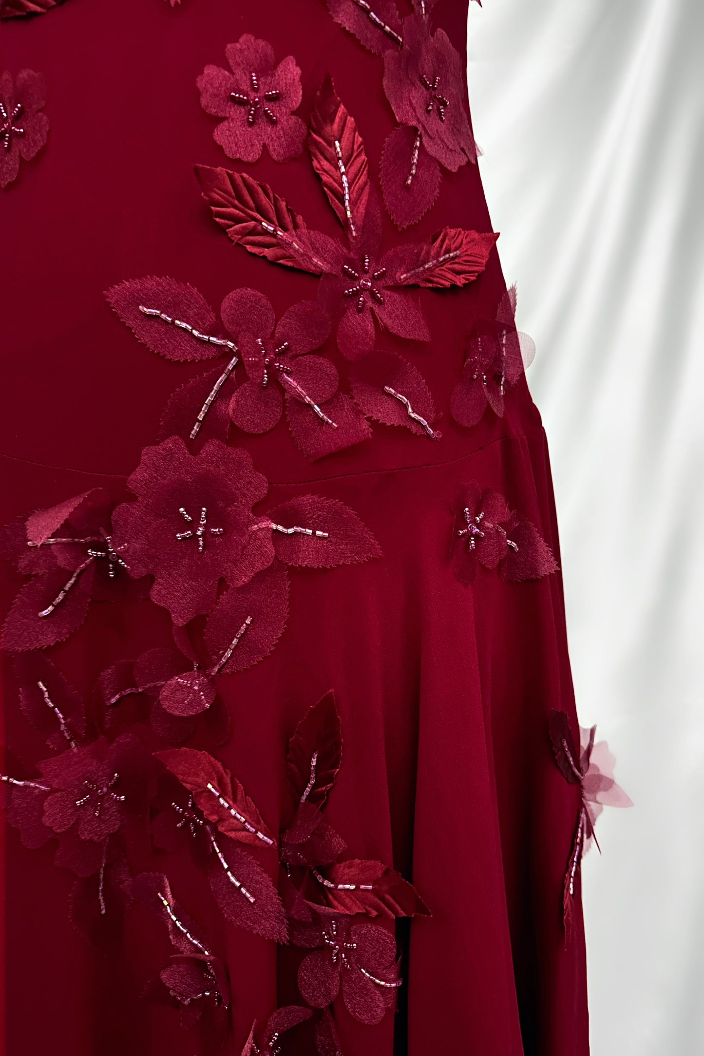 Scarlet Meadow Silk Embellished Midi Dress