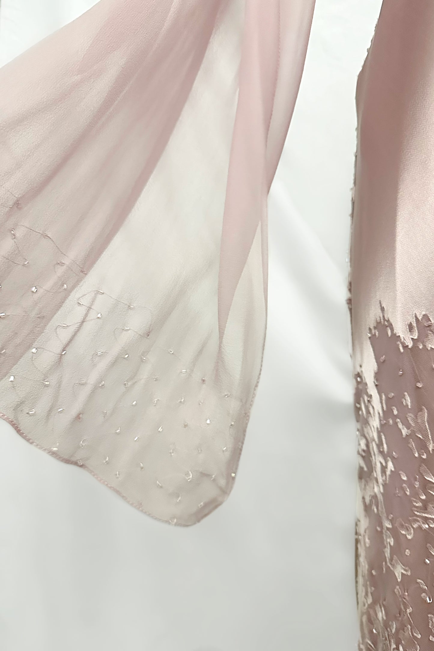 Enchanted Wisteria Lilac Silk Embellished Gown With Matching Shawl