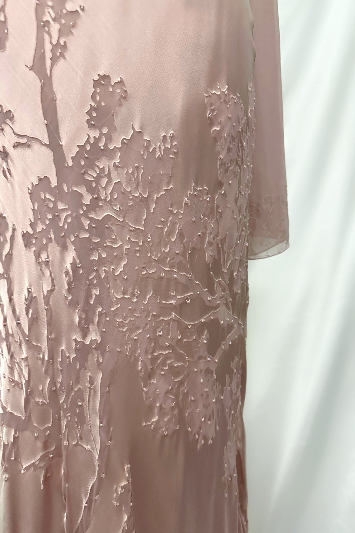 Enchanted Wisteria Lilac Silk Embellished Gown With Matching Shawl