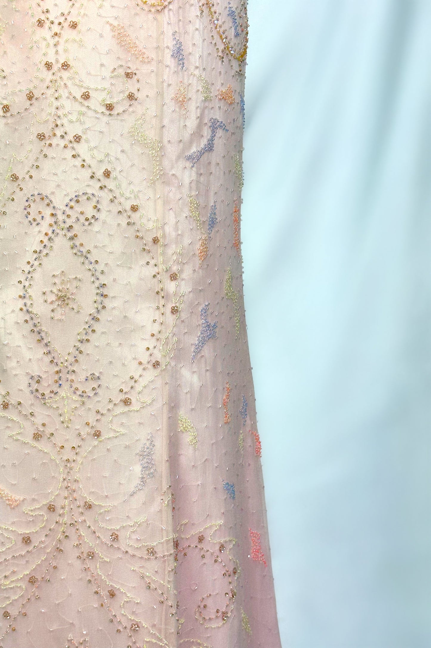 PRINCESS OPULENCE BLUSH PINK SILK EMBELLISHED GOWN