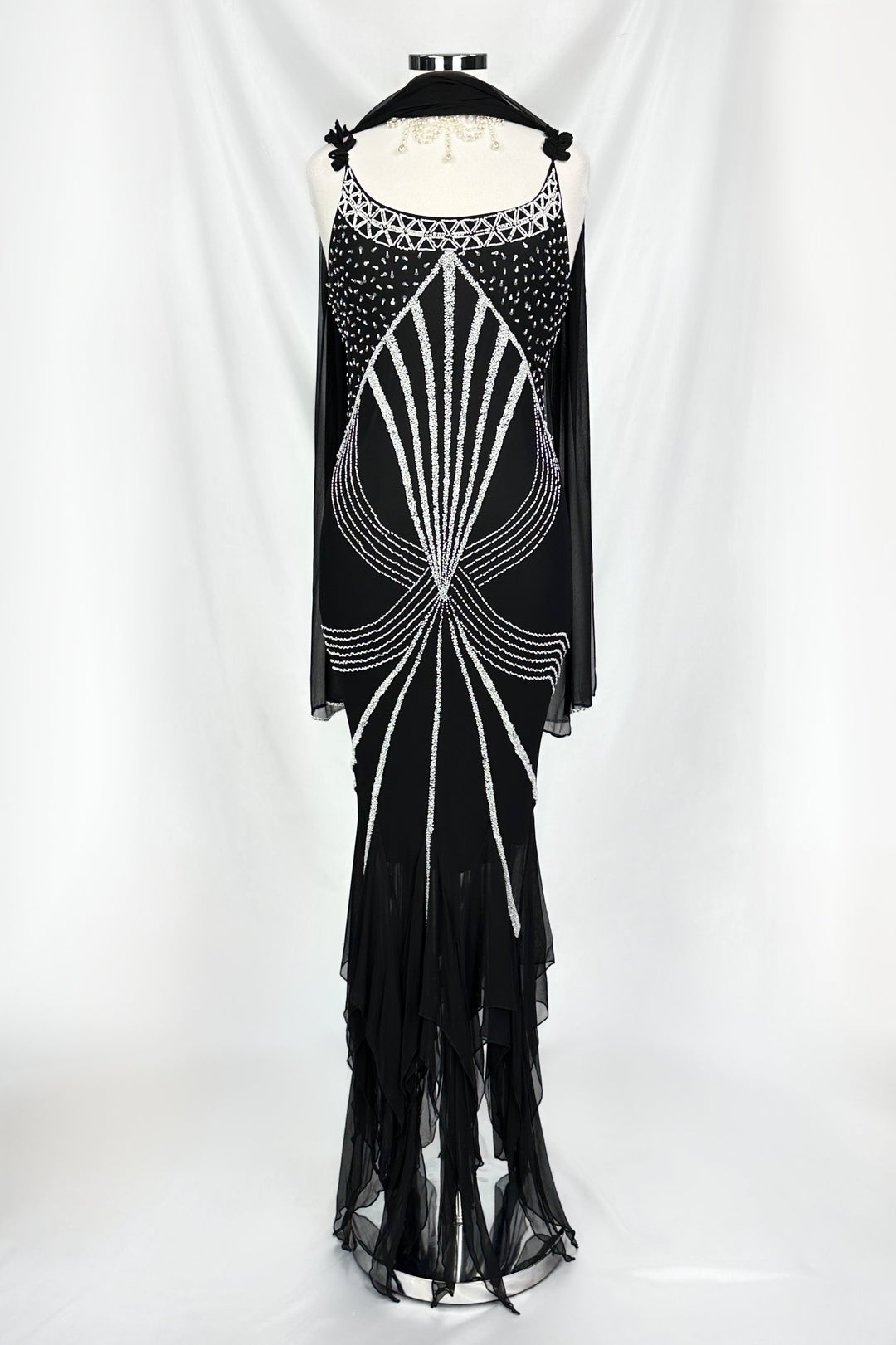 maxi dress shawl Midnight Star Silk Embellished Maxi Dress With Matching Shawl – Xoxofitz
