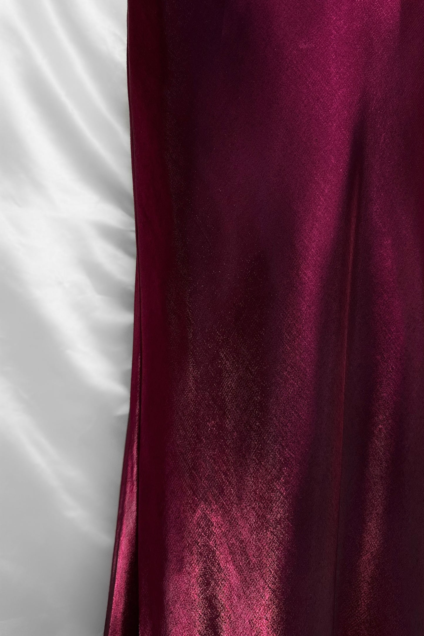 BURGUNDY IRIDESCENT EMBELLISHED COWL MAXI DRESS