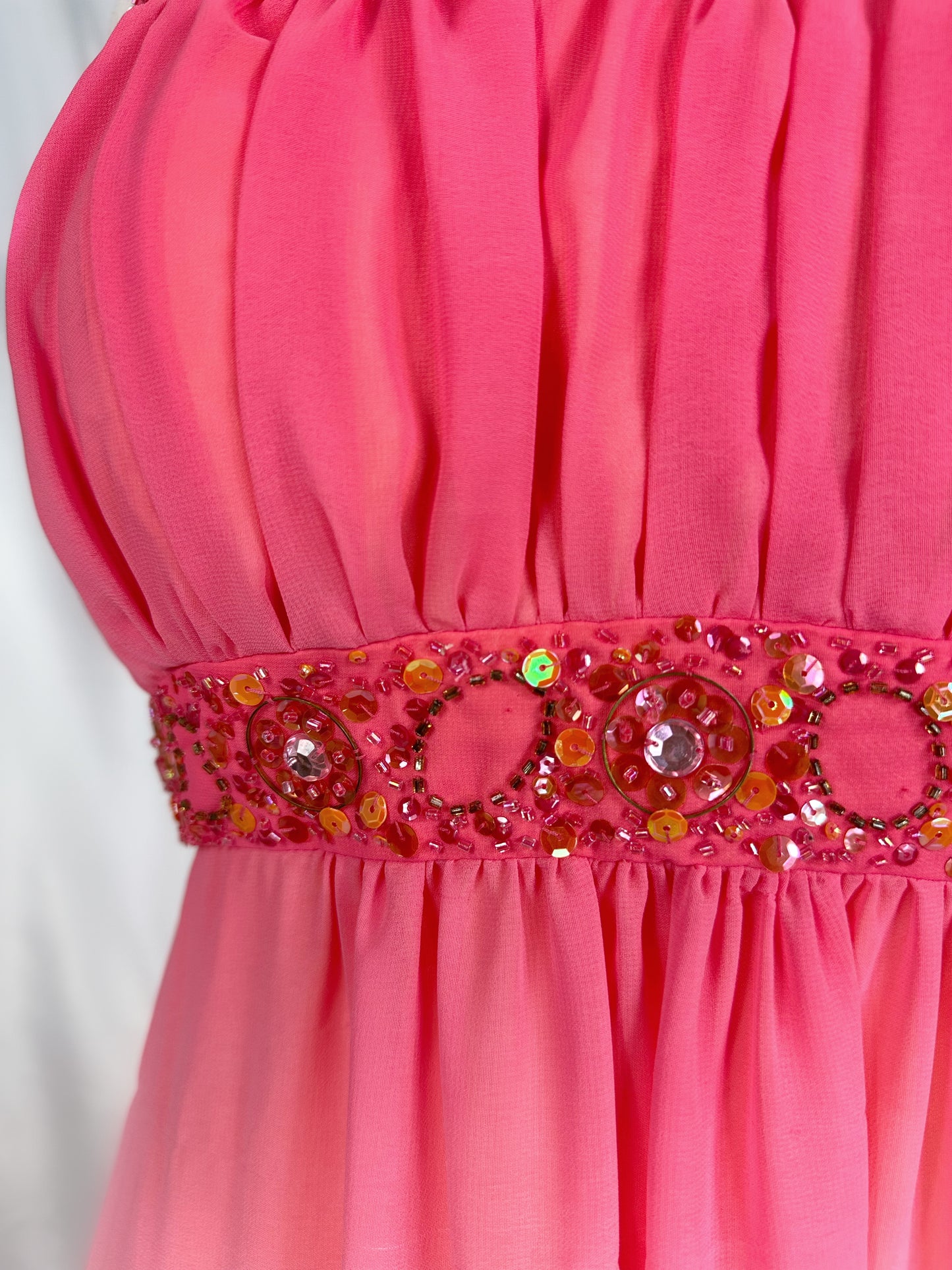 Sunset Dreams Ombré Chiffon Embellished Maxi Dress