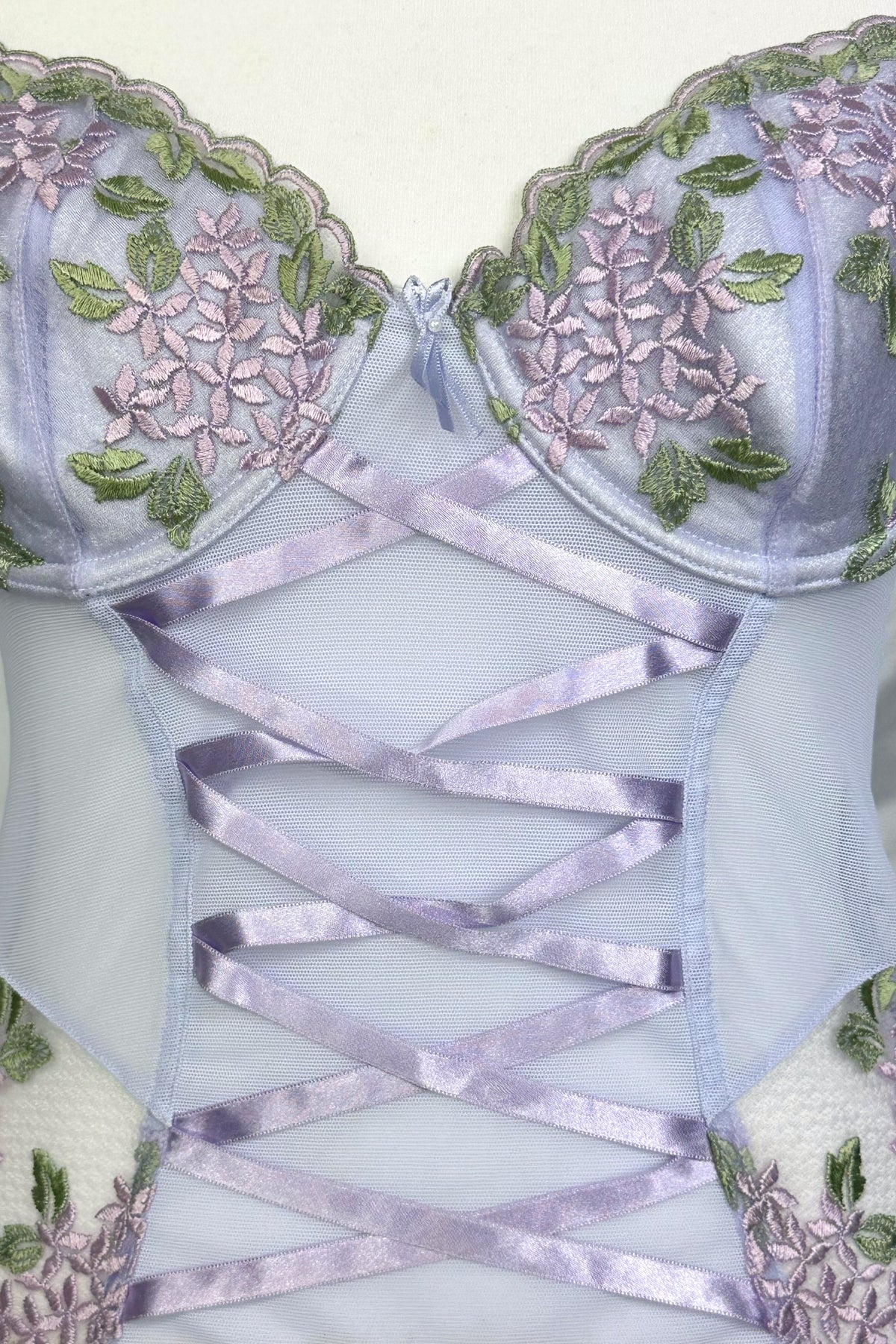 Lilac Fae Floral Embroidered Corset Top