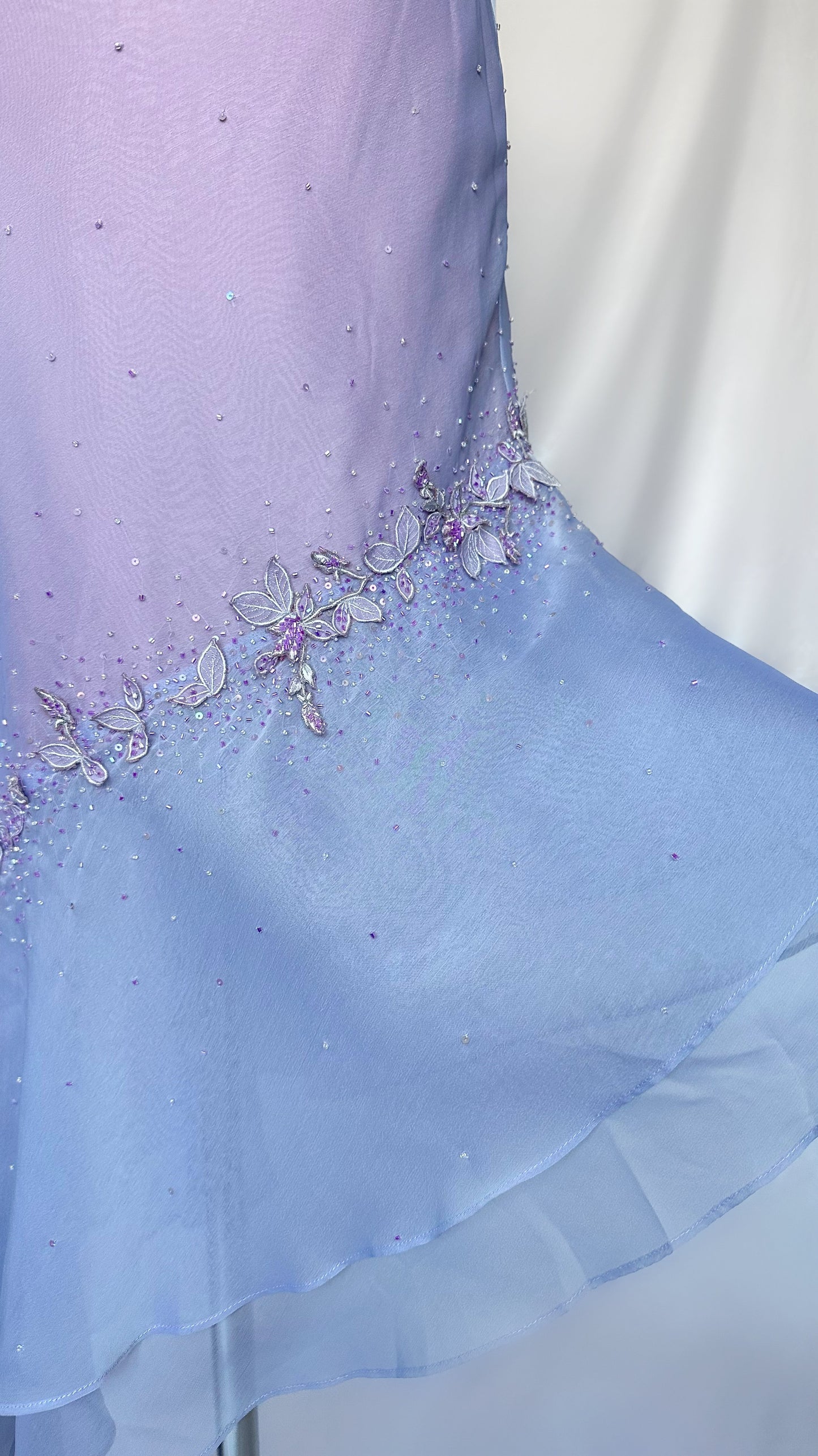 LILAC DREAMS FLORAL ASYMMETRICAL MIDI DRESS WITH MATCHING SCARF