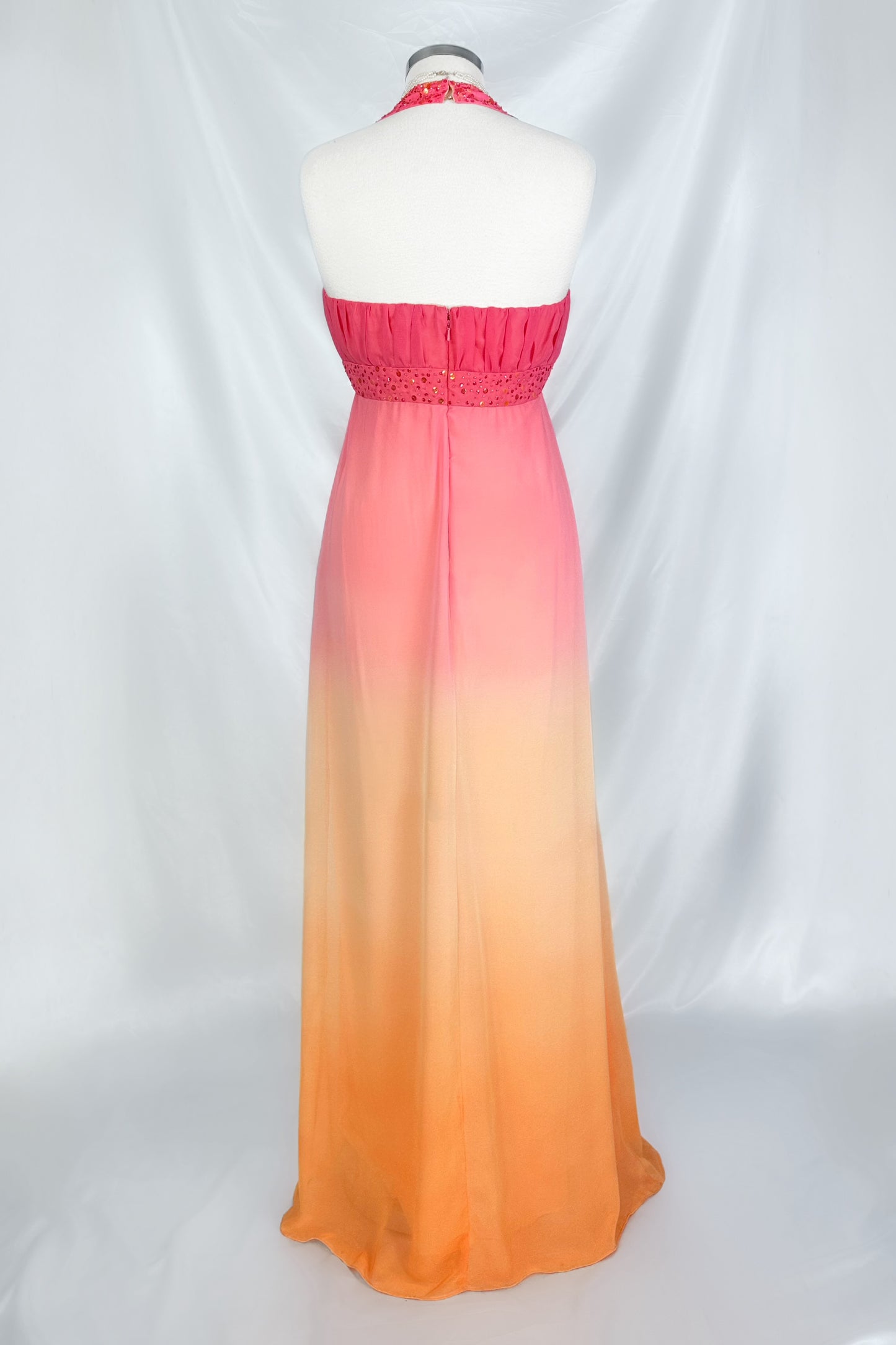 Sunset Dreams Ombré Chiffon Embellished Maxi Dress