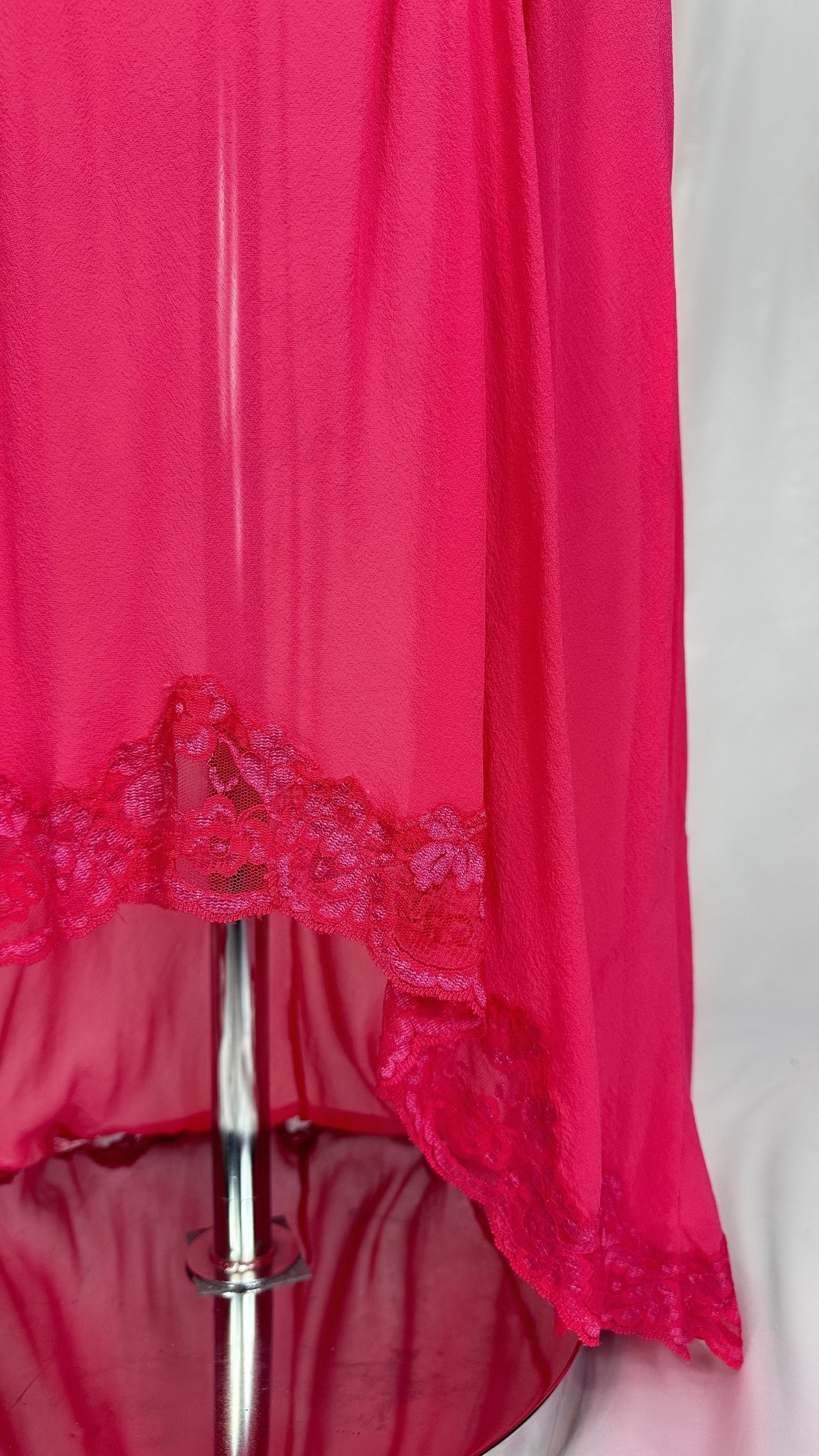 VINTAGE 90s VICTORIA SECRET CORAL PINK LACE SILK DRESS