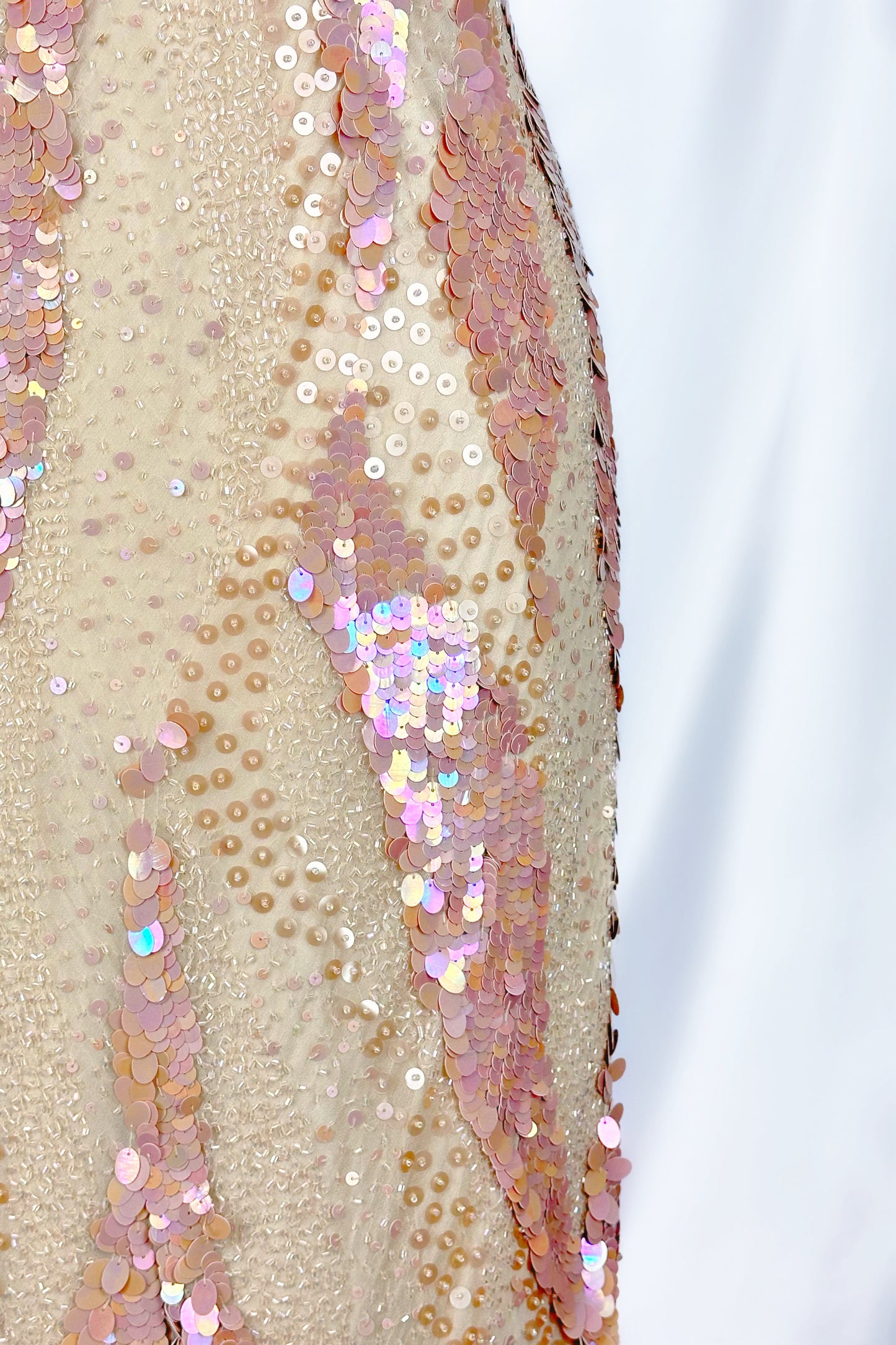 MODEST MERMAID SILK SEQUIN EMBELLISHED GOWN