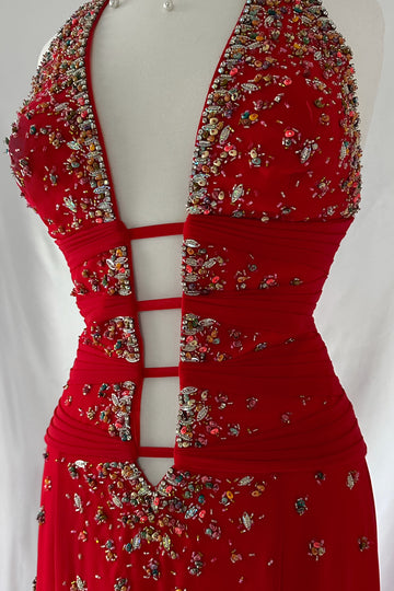Cherry Vixen Backless Embellished Gown