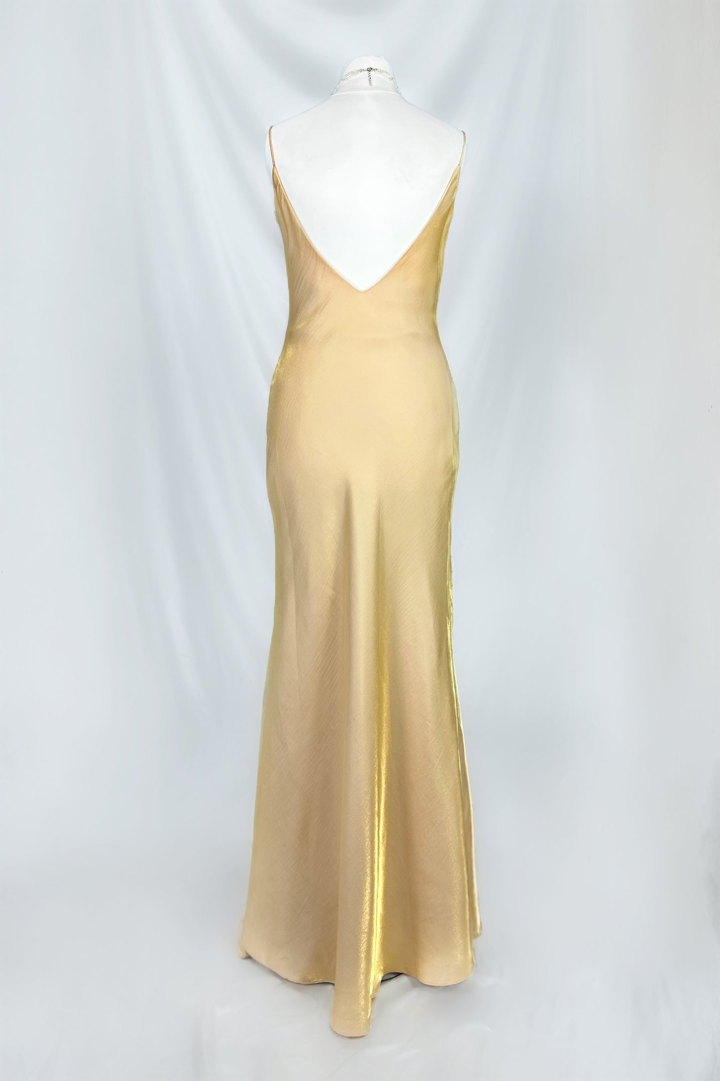 IRIDESCENT GOLD STARDUST SHIMMER MAXI DRESS