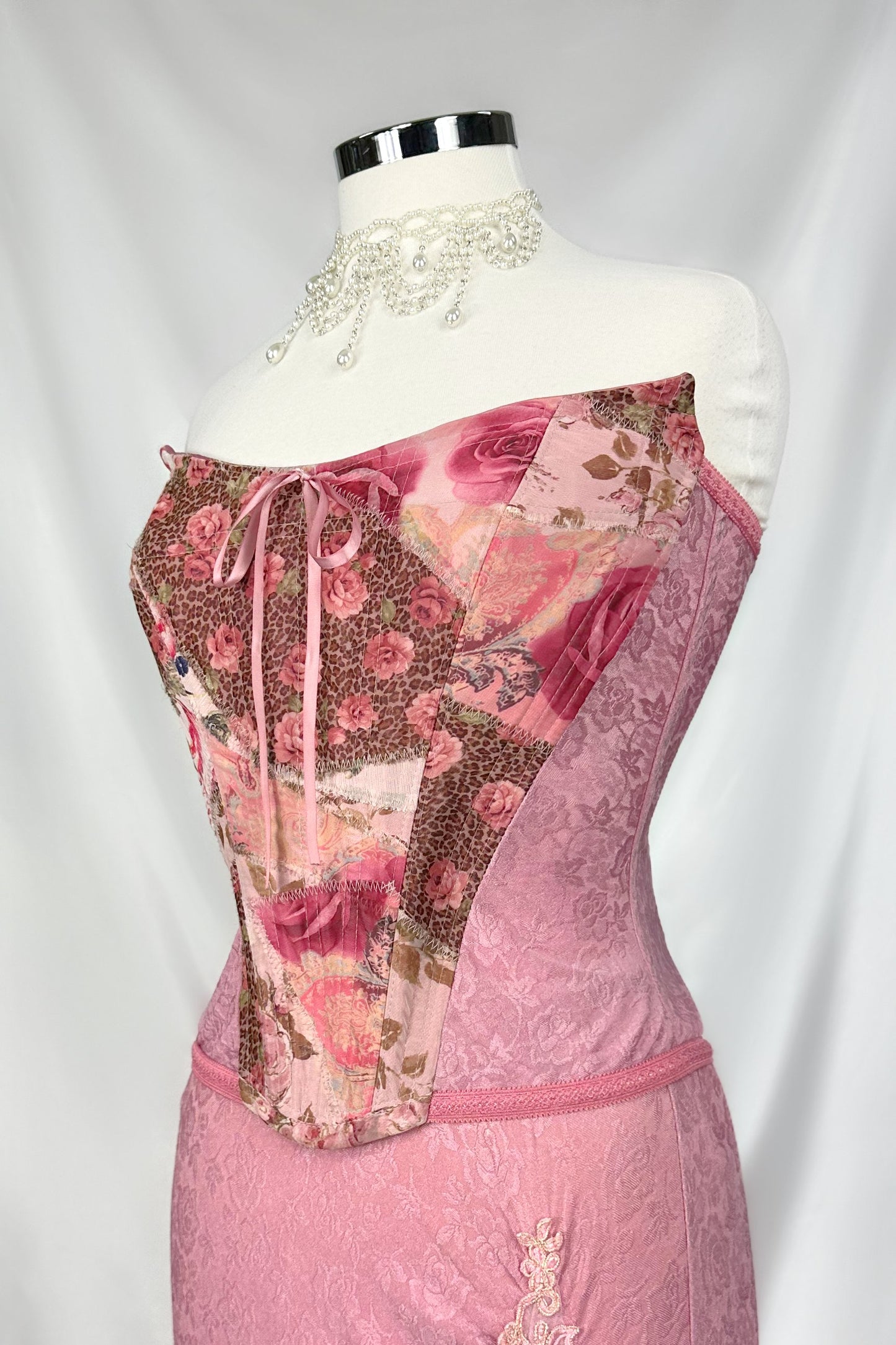 LEOPARD GARDENIA CORSET & MAXI SKIRT SET