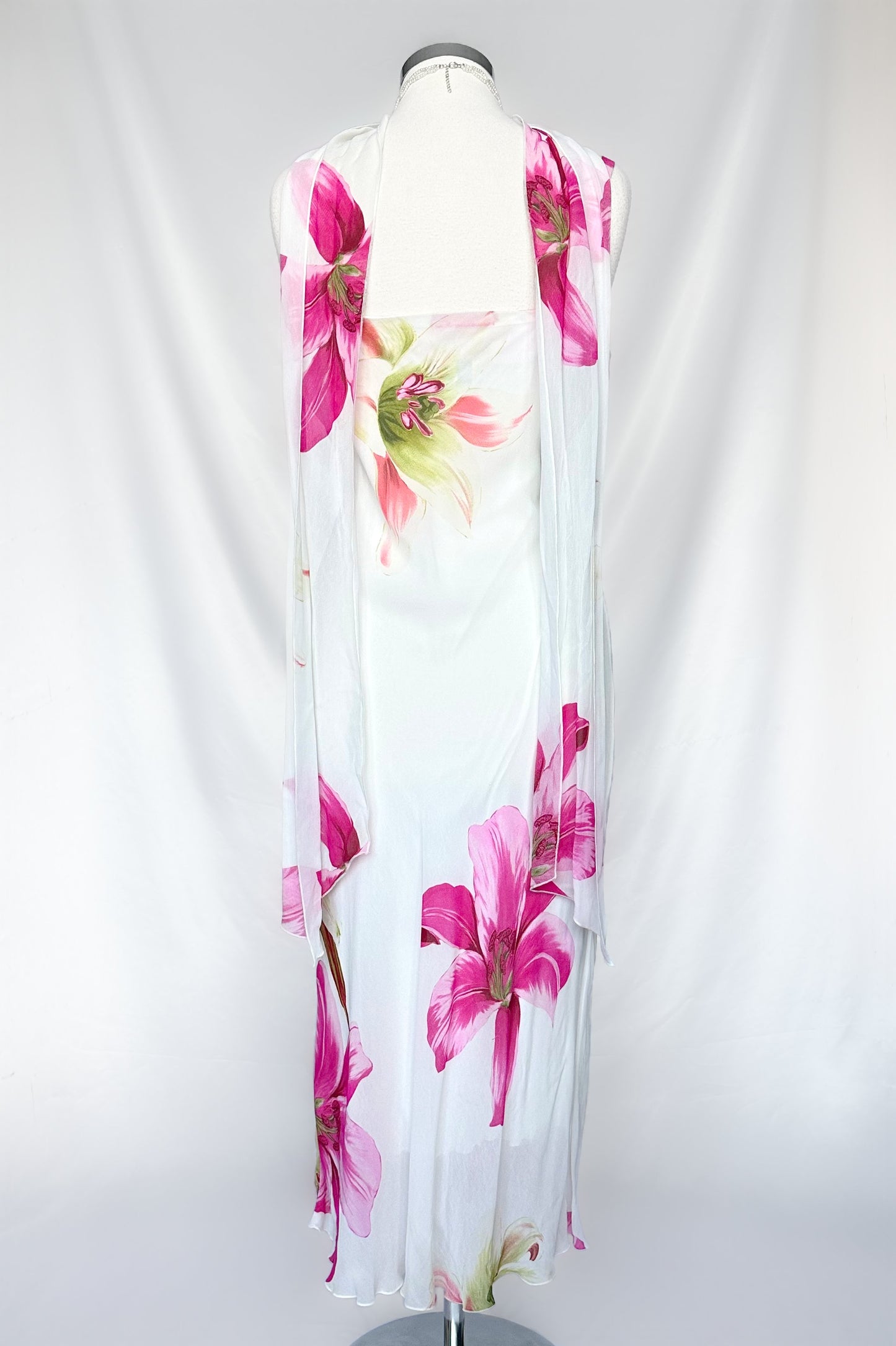 LILY BLOSSOM COWL NECK MIDI DRESS WITH MATCHING SHAWL