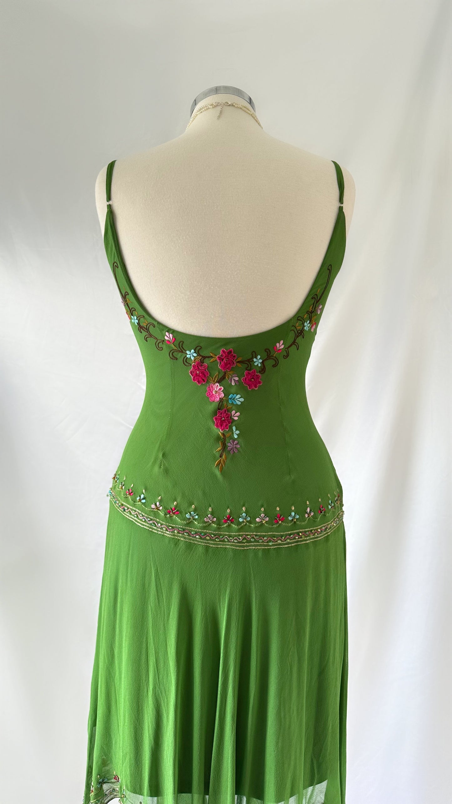SPRING FAIRY SILK ASYMMETRICAL MIDI DRESS