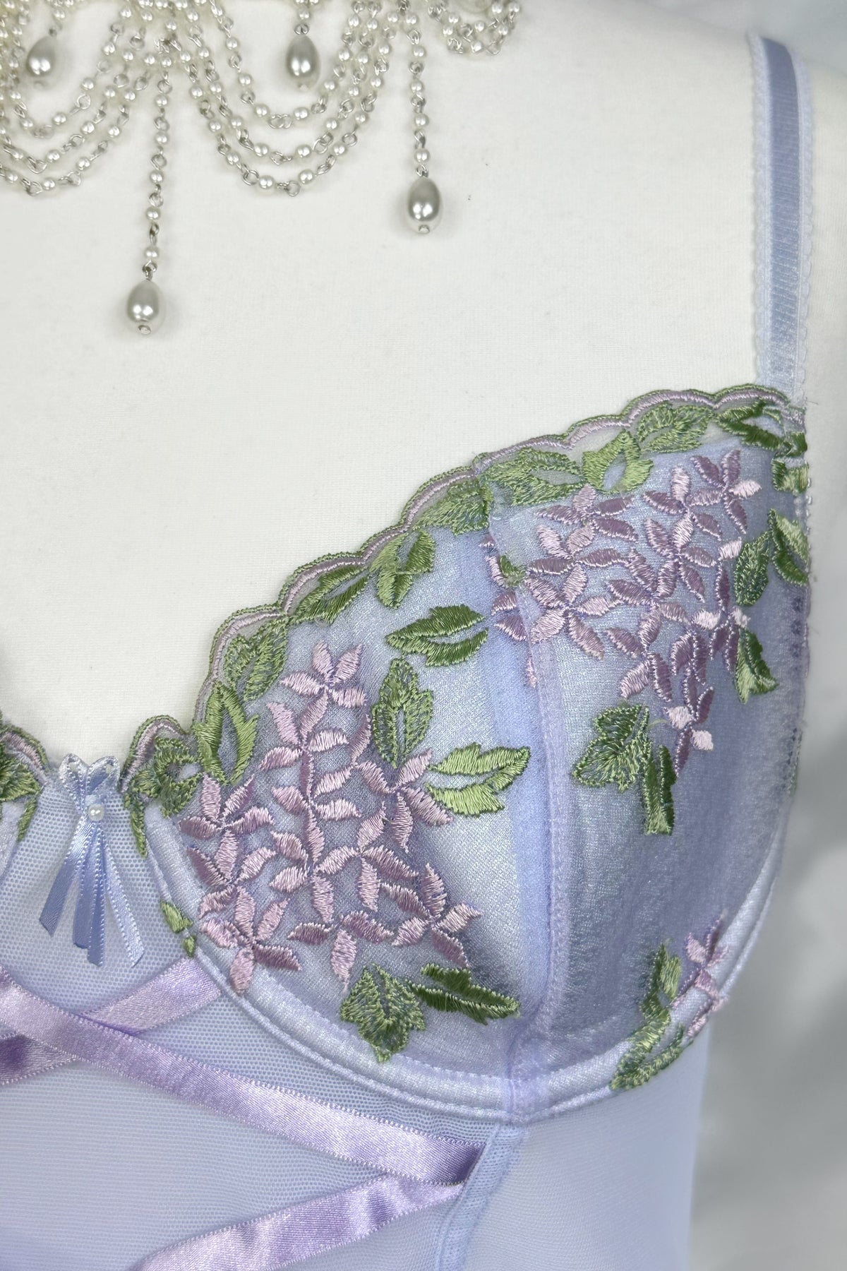 Lilac Fae Floral Embroidered Corset Top