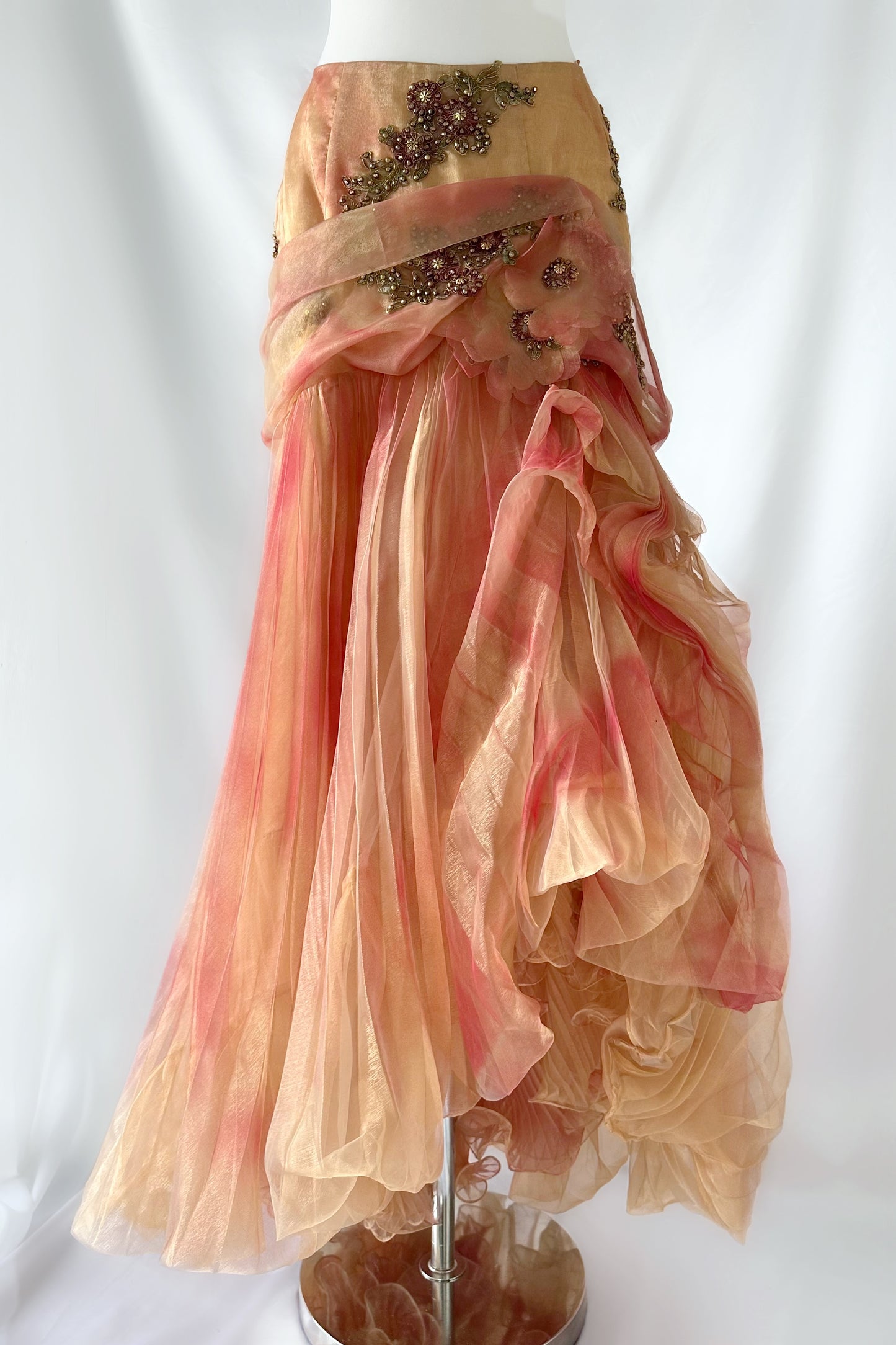 THE GOLDEN ROSE MESH CORSET, SKIRT & SCARF SET