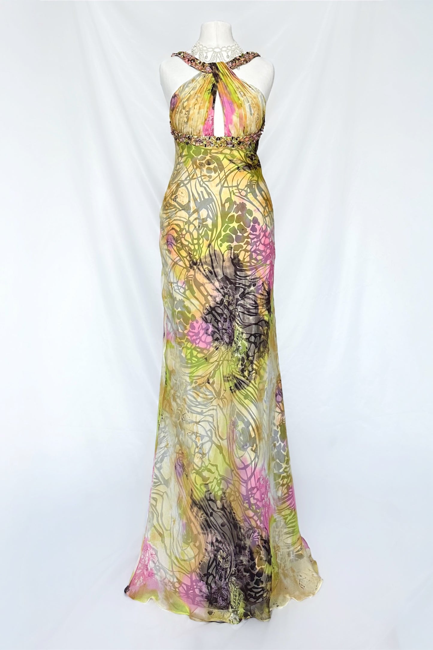 TROPICANA BACKLESS EMBELLISHED MAXI DRESS