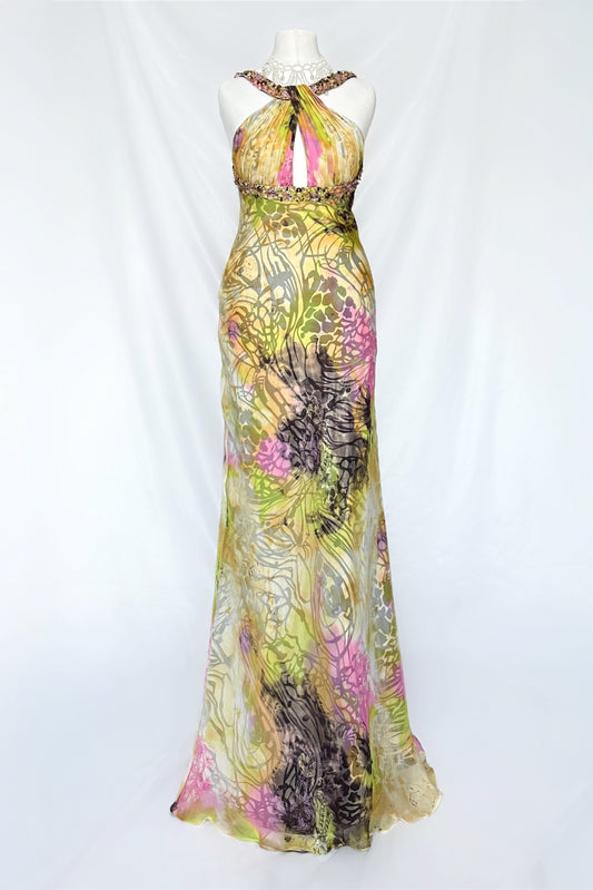 TROPICANA BACKLESS EMBELLISHED MAXI DRESS