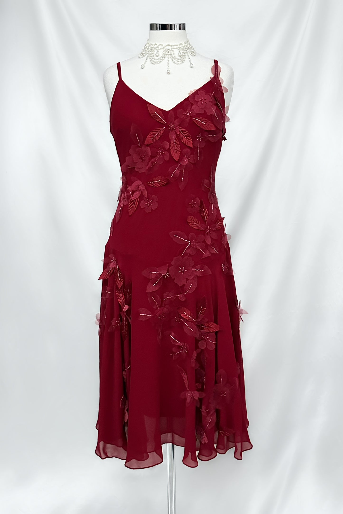 Scarlet Meadow Silk Embellished Midi Dress