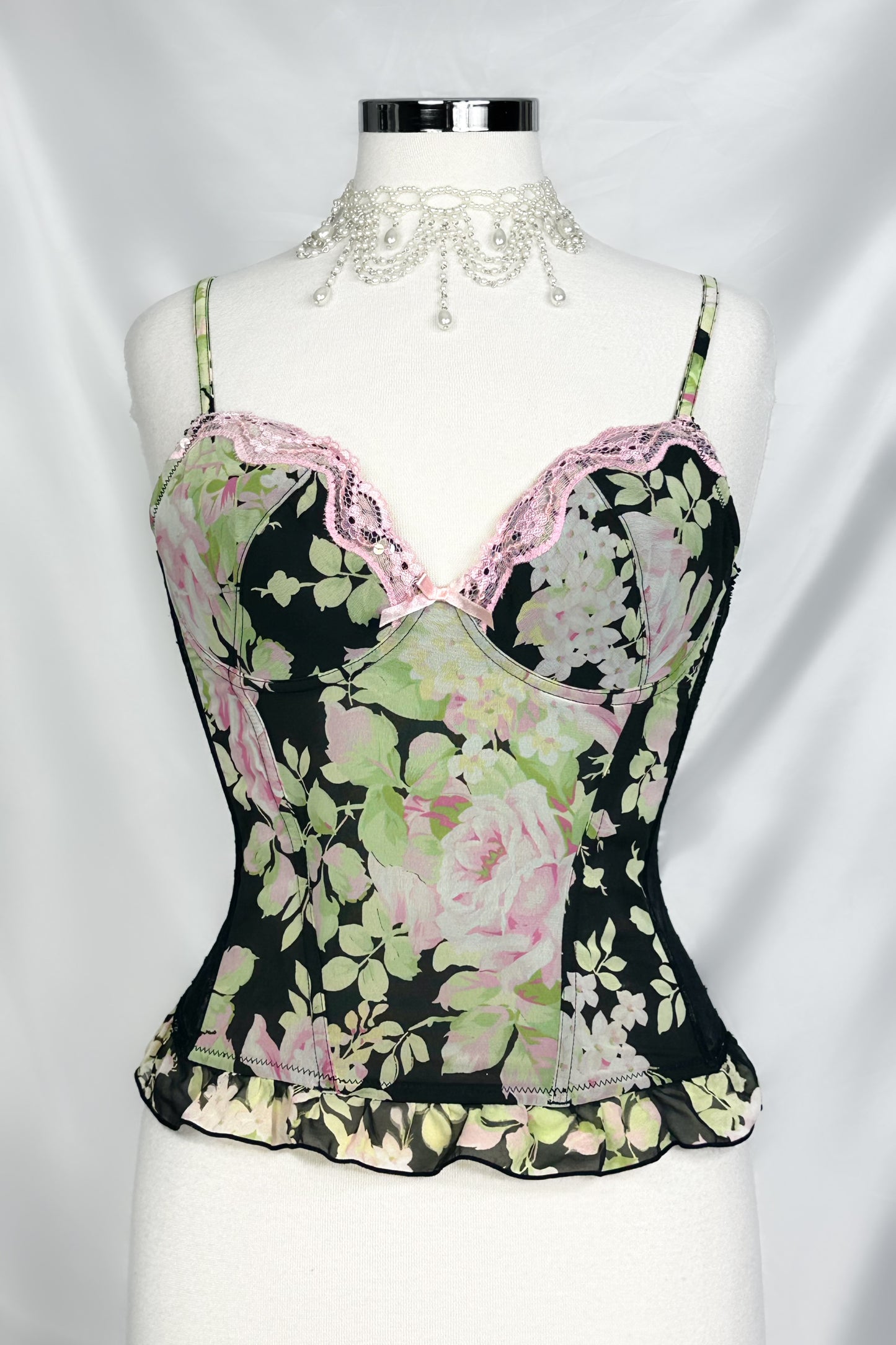 Gardenia Mesh Floral Lace Corset Top