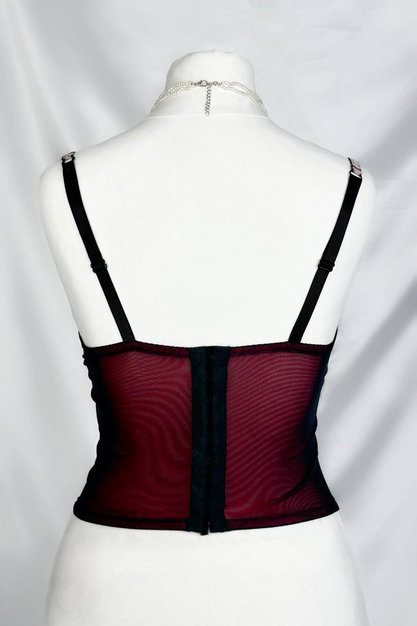 The Midnight Rose Burgundy Lace Corset Top