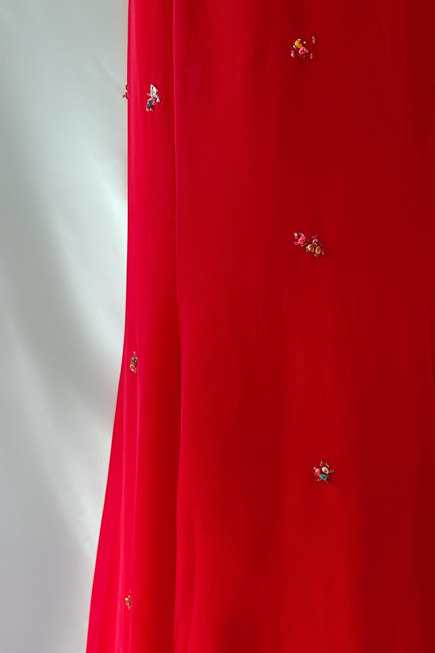 CHERRY VIXEN BACKLESS EMBELLISHED GOWN