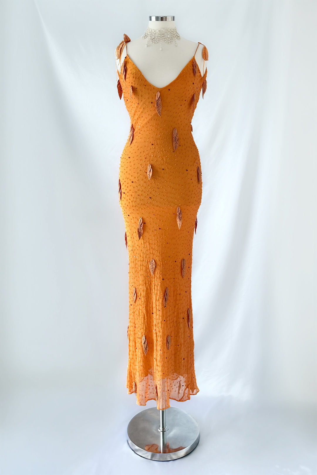 ember maxi dress Ember Leaf Embellished Silk Maxi Dress