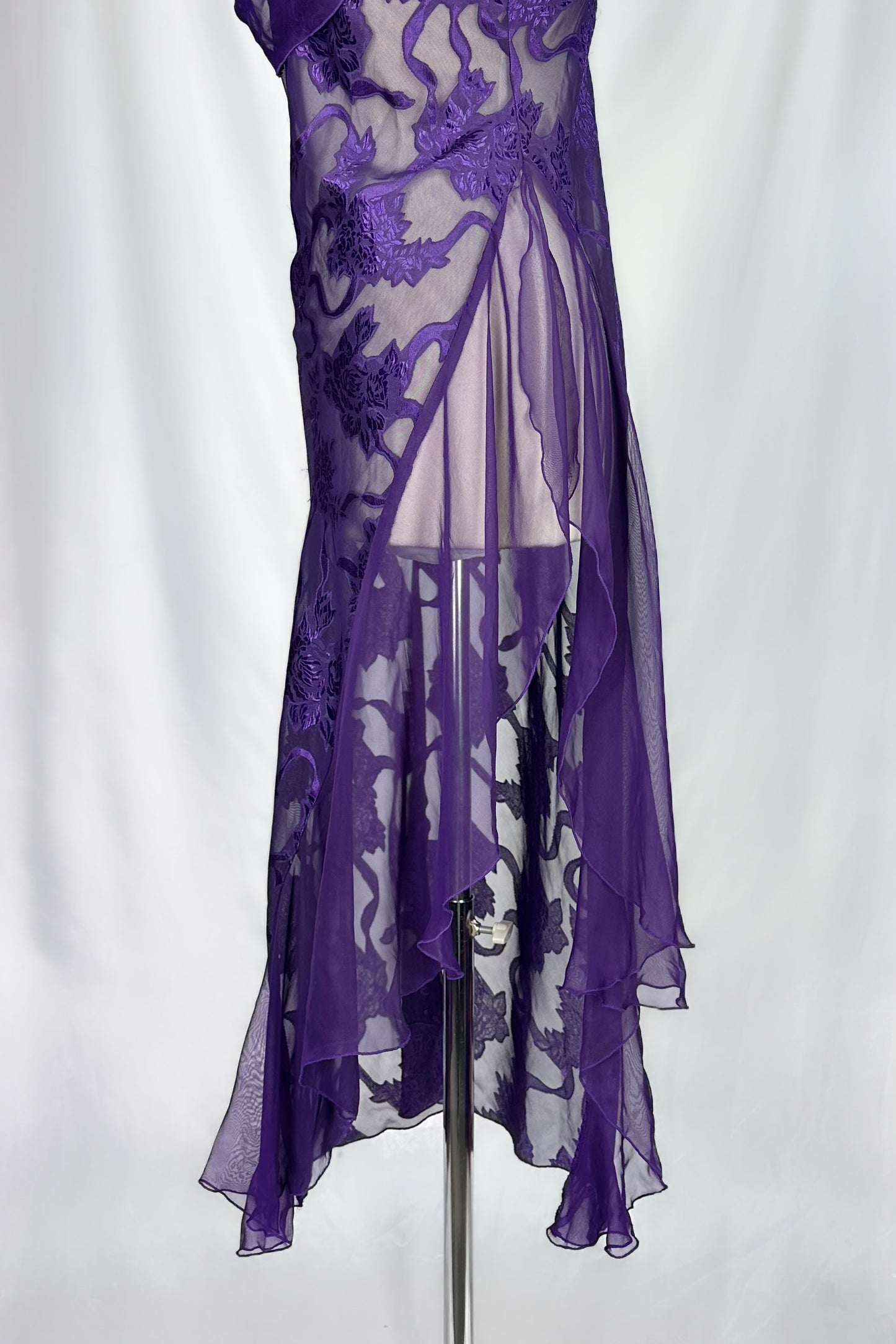 Amethyst Temptation 80s Vintage Victoria’s Secret Sheer Lace Dress