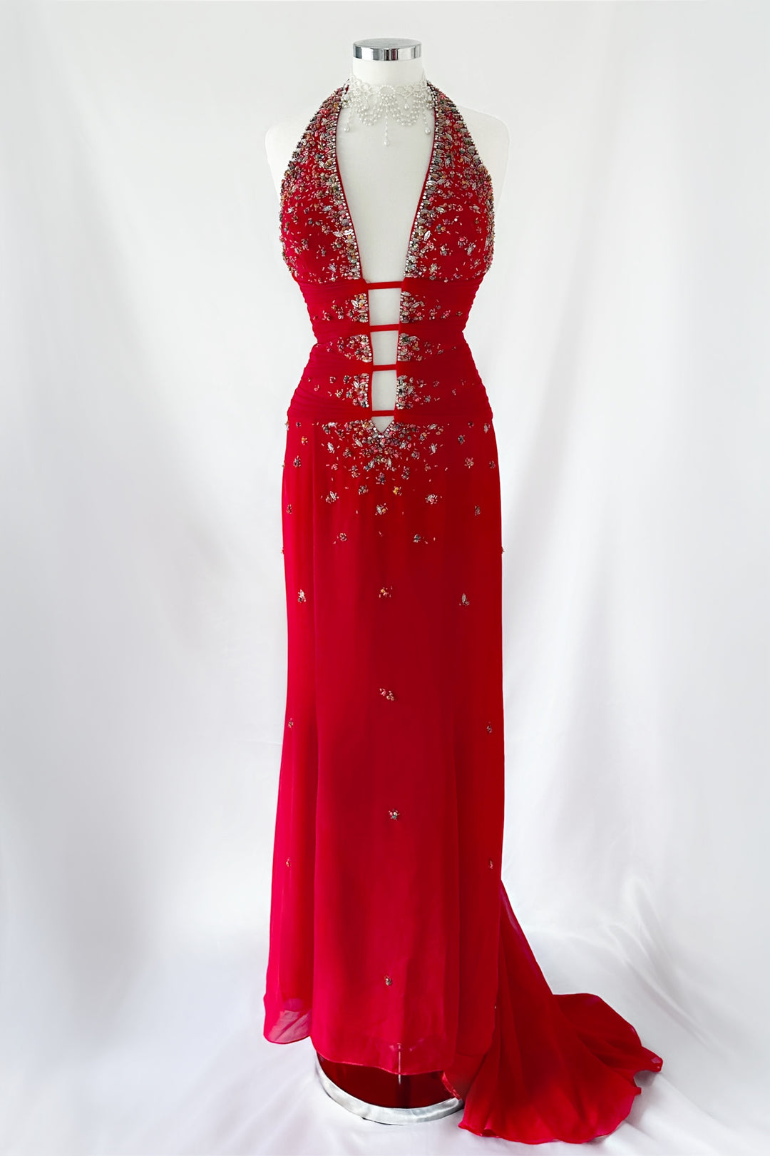 Cherry Vixen Backless Embellished Gown Xoxofitz Cherry Vixen Backless Embellished Gown Xoxofitz