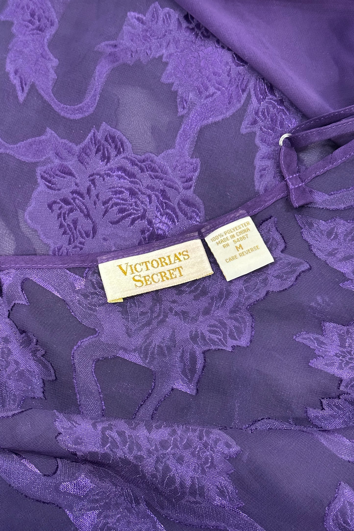 Amethyst Temptation 80s Vintage Victoria’s Secret Sheer Lace Dress