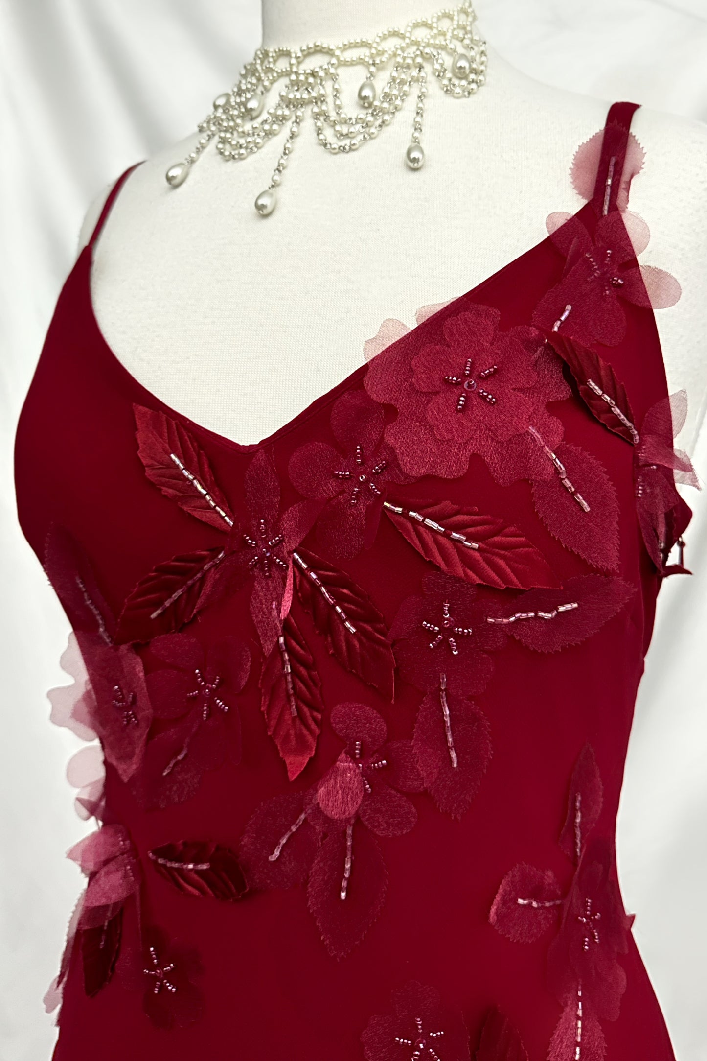 Scarlet Meadow Silk Embellished Midi Dress