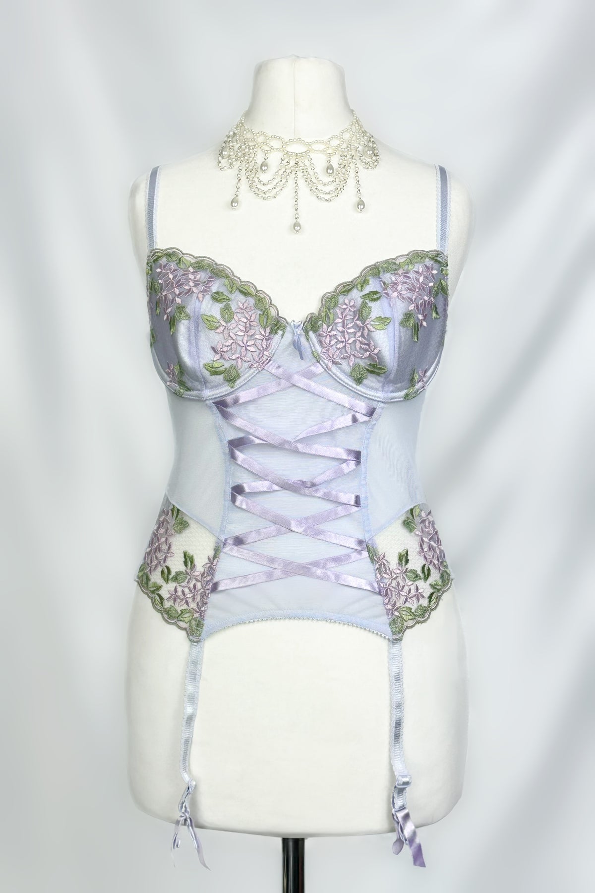 Lilac Fae Floral Embroidered Corset Top