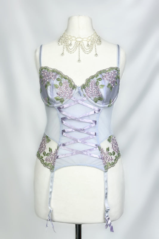 Lilac Fae Floral Embroidered Corset Top