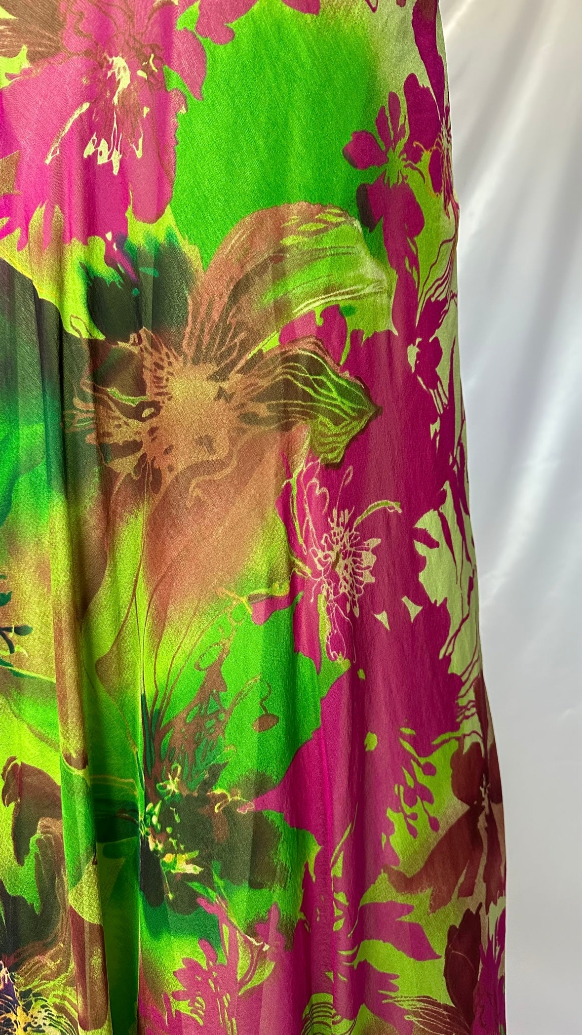 TROPICAL OASIS SILK EMBELLISHED MIDAXI DRESS WITH MATCHING SCARF