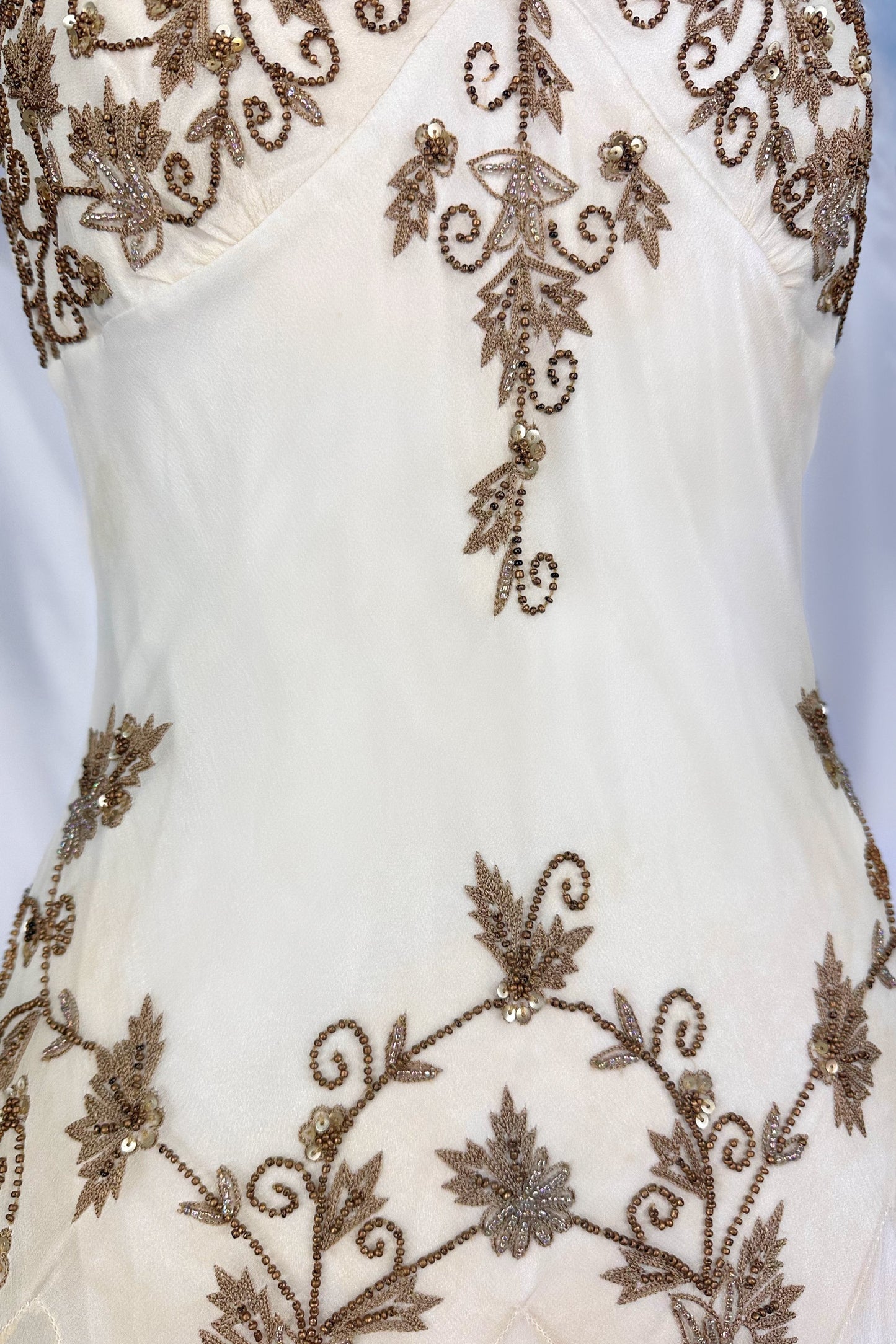 IVORY DREAM SILK EMBELLISHED FAIRY MIDI DRESS