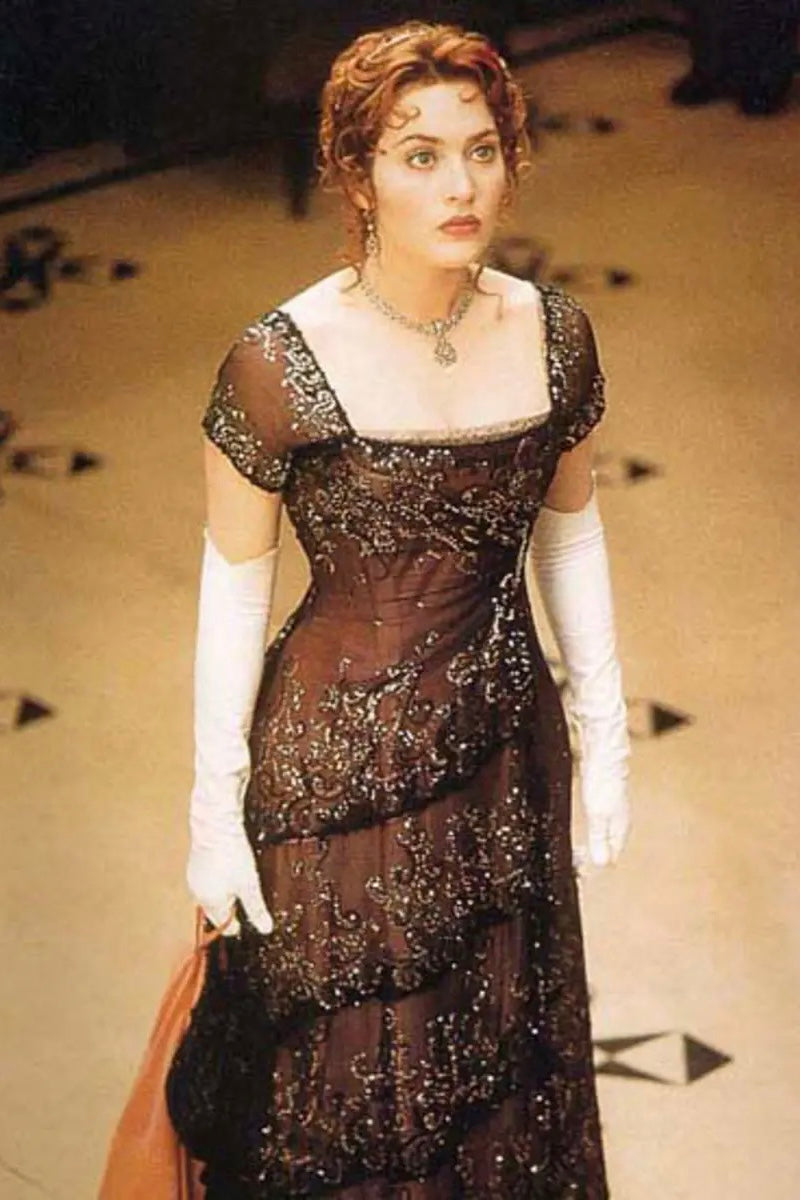 MIDNIGHT CONSTELLATION SILK CHIFFON EMBELLISHED GOWN